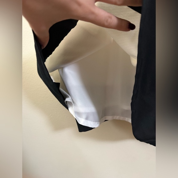 Kay Unger A-Line Pleated Glamorous Gemstone Classic Dress Black and White - 4 - Picture 8 of 11